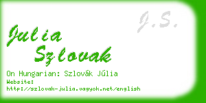 julia szlovak business card